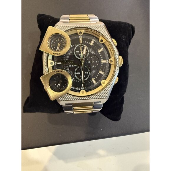 Diesel DZ-7476 Quartz SS/Combo Watch Silver Gold Black Dial - Picture 1 of 7